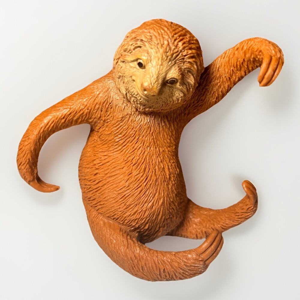 Boley Sloth Figure Brown Plastic Animal Toy Wildlife Jungle Collectible